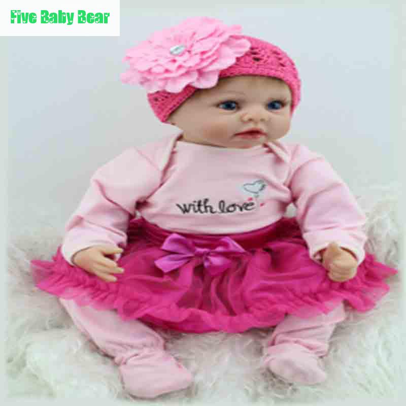 Фотография Silicone Reborn Baby Dolls Lifelike Toys Doll Bonecas Reborn Dolls Babies for 22inch Gift Brinquedos Toys for Girls 
