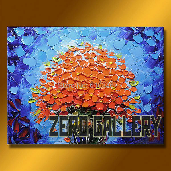 High cost effective modern pop palette knife flower oil painting ...