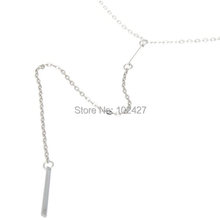 Fashion Womens Unique Gold Plated Bar Lariat Necklaces Geometric Necklace Gold Dainty Jewelry Minimalist Necklace Long