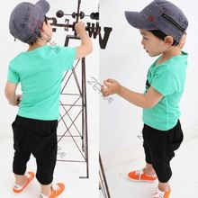 Fashion Baby Clothes Boy Kid Casual Round Neck Short Sleeve T shirt Tee Tops Apparel Drop