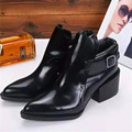 Genuine Leather Pointed Toe Women Martin Boots Top Brand Fashion King