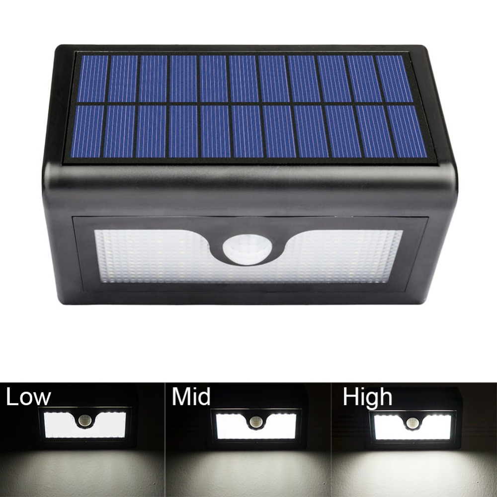 2016 New Bright 50 LED Solar Lamp Light Lantern Waterproof PIR Motion Sensor Wall Lamp Outdoor Led Garden Yard Street Lighting