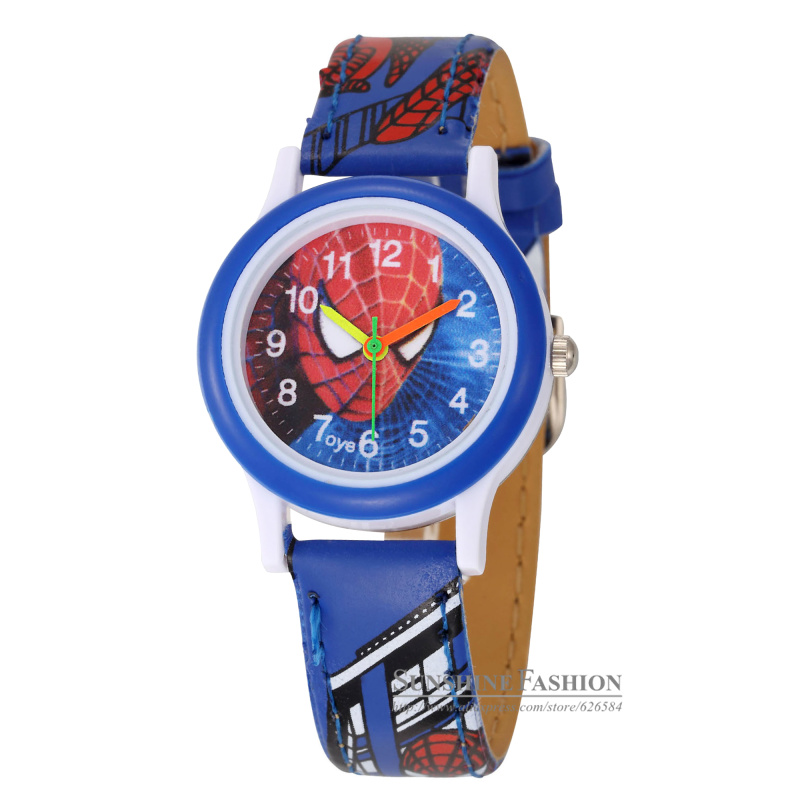 New Arrival Spider-Man Cartoon Watch For Children Boys Kids Student Quartz Watch Luxury Brand Cartoon Wristwatch Clock Horloge