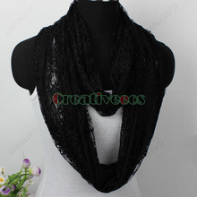 Fashion Stylish Women Girl s Lace Hollow Out Net 2 Layer Infinity 2Loop Cowl Eternity Endless