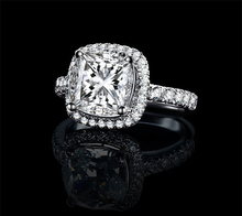 Hot Sale 100 925 Sterling Silver Big 4 Carat CZ Diamond Crystal Wedding Rings For Women