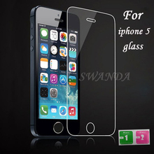Premium For iPhone 5 Tempered Glass For iPhone 5c Screen Protector for iPhone 5s Toughened protective film Free Shipping
