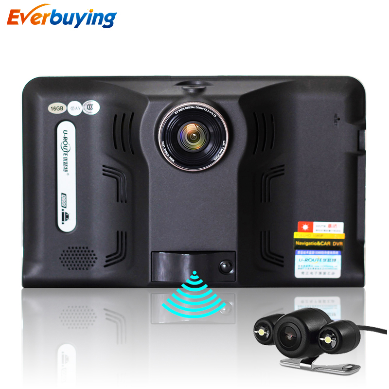New 7 inch Android Car DVR GPS Radar Dash Camera Video Recorder 16GB with Rear view Truck GPS Navigation FM AVIN WIFI sat nav