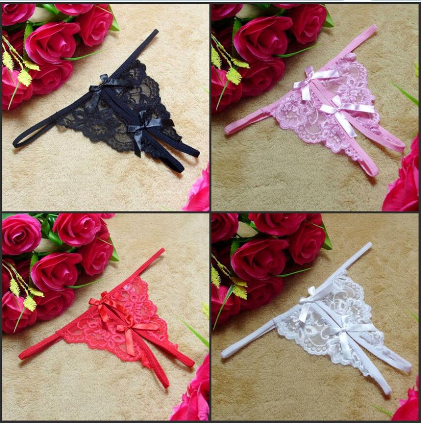 1pc lot Ladies women Lace Sexy Open Crotch Thongs G string V string T Back Panties