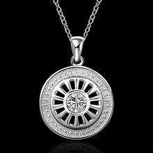 18 inch Crystal 925 Sterling Silver Long Pendant Necklace Jewelry for Women Girl Factory Price free