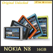 Refurbished Original Nokia N8 Cell Phone WIFI GPS 12MP 3G GSM 16GB ROM 3 5 Capacitive