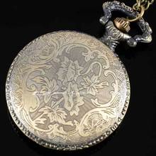 Vintage Horse hollow bronze quartz pocket watch pendant necklace gift male Womens Wholesale Price Free shipping
