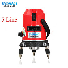 Envío gratis el sistema entero Borka 5 líneas 4V1H 5 puntos línea láser de línea de la cruz nivel láser rotativo autonivelante nivel láser