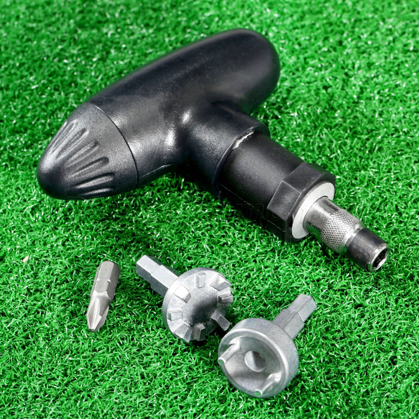 Black (Material ABS, steel ) Golf Spike Ratchet Style Handle Wrench Tool Bits Golf Ratcheting