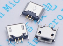 100pcs Vertical MICRO mini USB 5pin female seat 180 degrees jack 5P Direct plug-in USB connector Free shipping