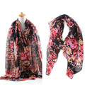Sjaals Dames Zomer 2016 Ladies Printed Flower 100 Viscose Cotton Voile Long Muffler Shawls Cachecol Foulard