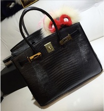 2016 Lizards 100% real leather handbags H bag shoulder bag 25cm 30cm 35cm brand designer bag free shipping