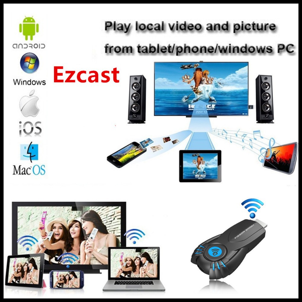 Vensmile V5ii Best Smart TV Stick Ezcast Miracast Dongle DLNA Airplay MirrorOP For IOS Andriod OS