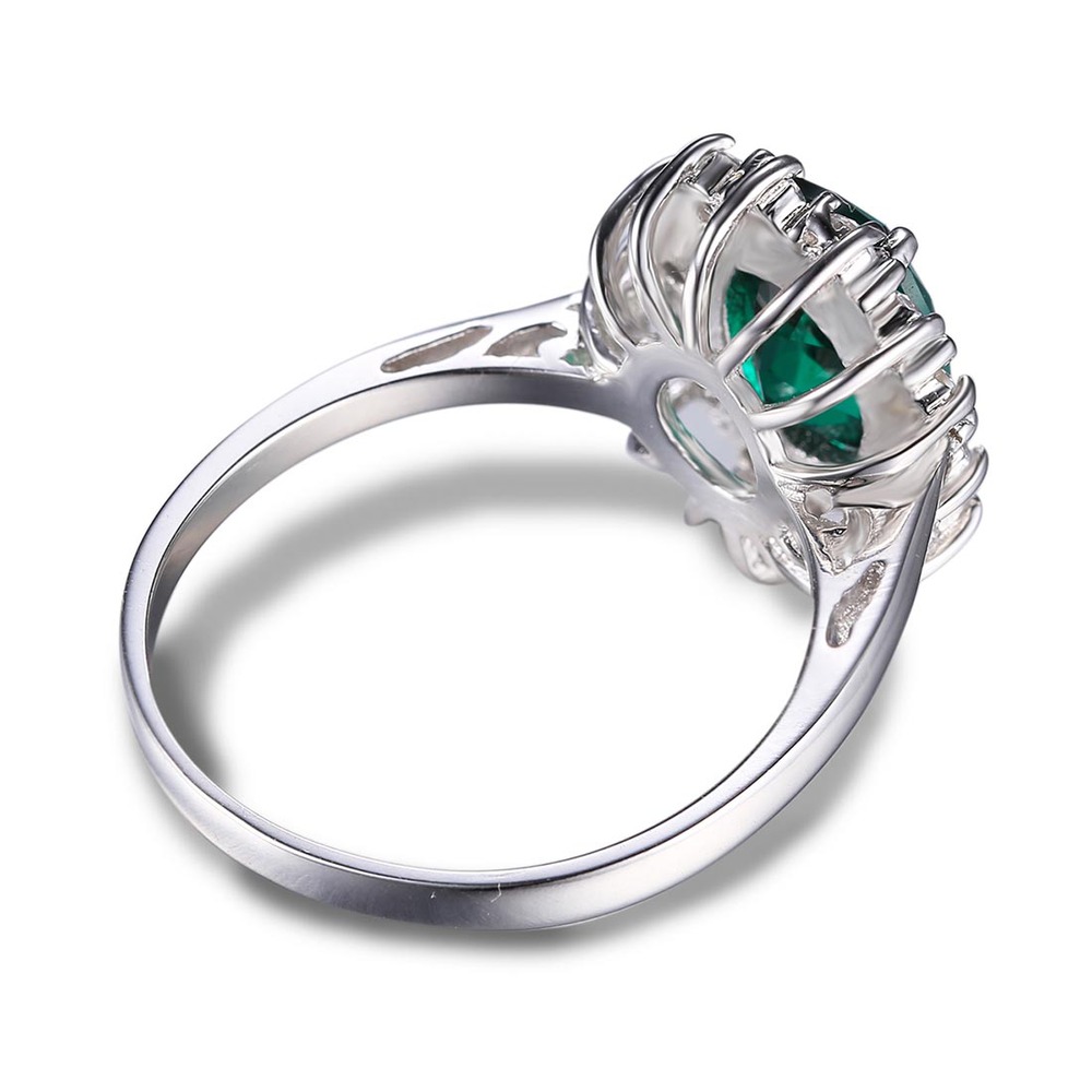 Wholesale Fashion Summer Stylish Hot Girls Emerald Ring Cocktail 925 Sterling Silver Free Shipping