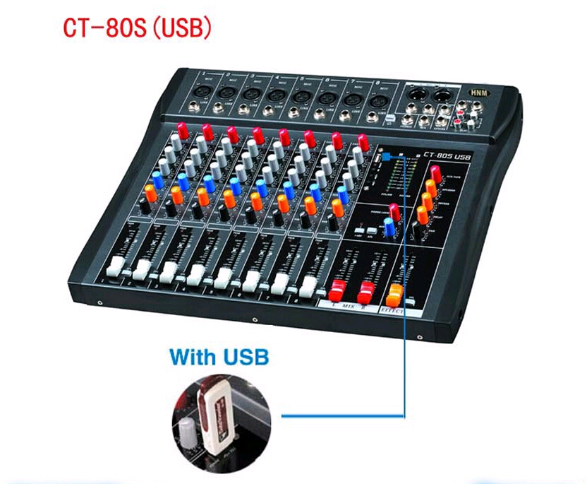 CT 80S/USB di mixer professional amplifier mixer 8 channel stage audio