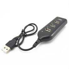 0.5M 4 Port Slim Compact USB Multi Hub Expansion Splitter Lead for Laptop PC (Assorted Color)