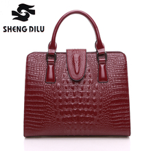 High Quality 100 Genuine Leather Women Handbags Classic Aligator HandbagsFor Women Fashion Brand Brief Lady s