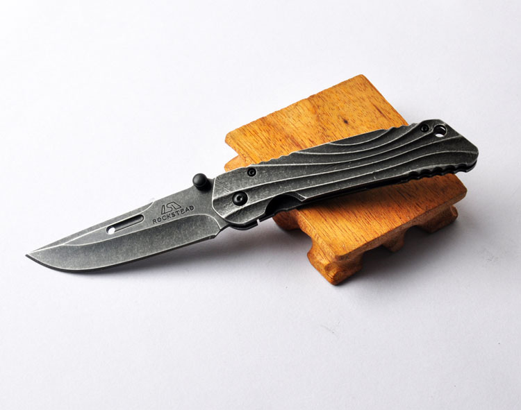 High quality ROCKSTEAD pocket knife folding knifes 440c stainless knife all steel handle hunting survival tactical