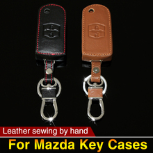 for mazda mazda 2 mazda 3 mazda 6 M5 2 Buttons car genuine leather key cover auto parts,auto accessores