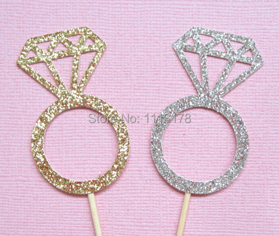 Diamond ring wedding cake topper