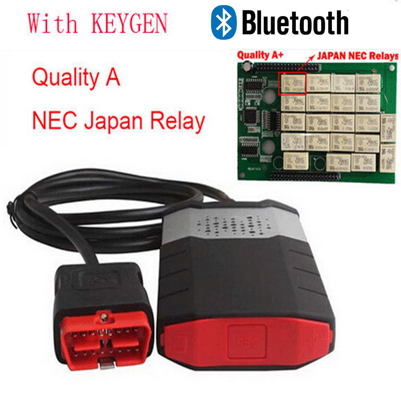 Newest 2014R1 Car diagnostic tool TCS CDP Pro Plus De1phi DS150E with Bluetooth OBD2 Scanner for Autocom+keygen free shipping