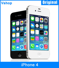 100% Original iPhone 4 RAM 512MB+ROM 8GB/16GB/32GB 3.5 inch iOS 7 A4 Single-core 1.0GHz Cell Phones with Case+Film
