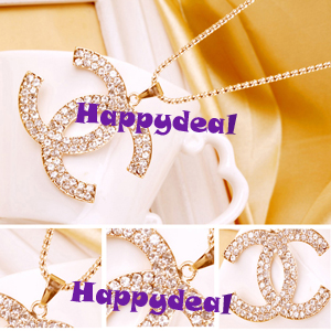 2014 New Fashion Korean Style Women Beautiful Gold Plated Rhinestone Pendant Necklace Sweater Chain Jewelry