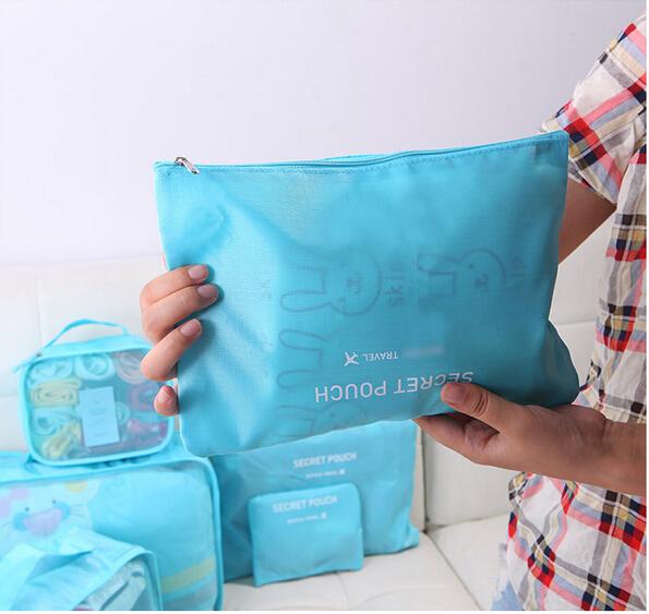 6pcs set Men Women Travel Storage bags Packing Cube Clothes Organizer Set Bags For Trip Suitcase