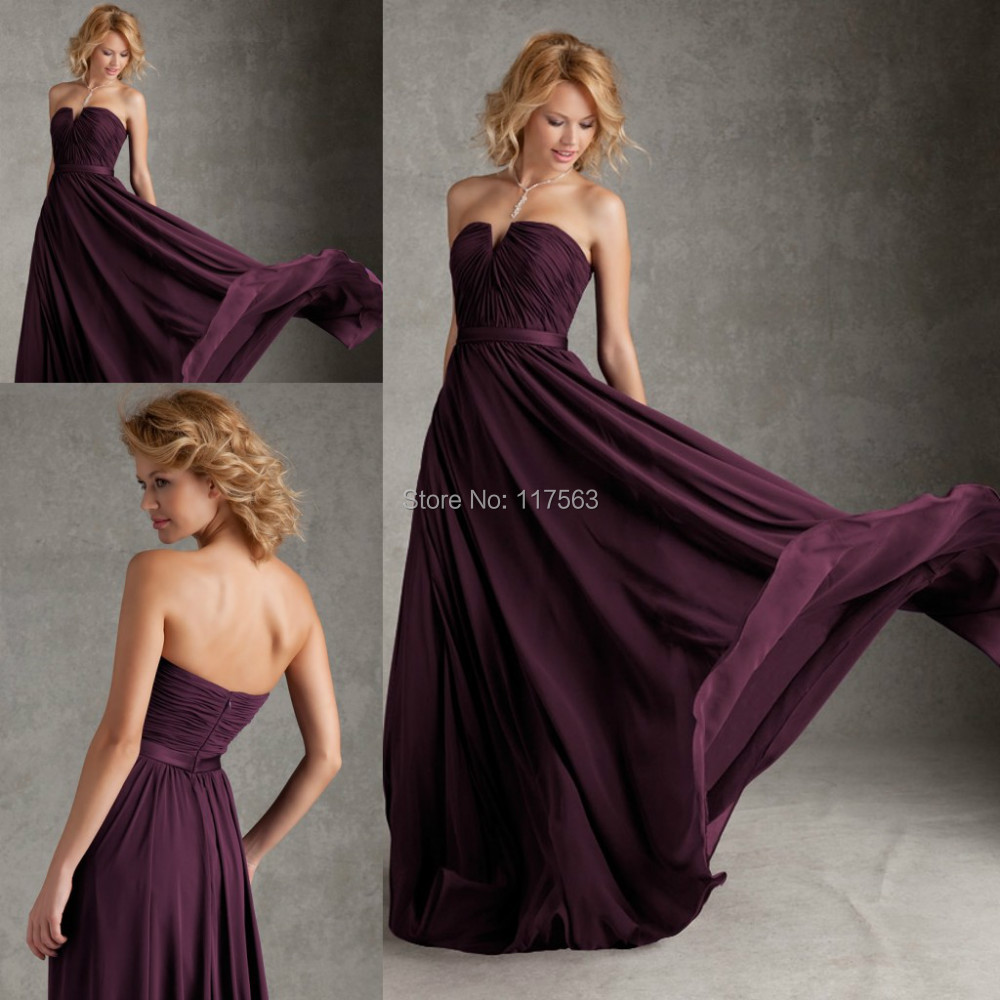 Robe longue couleur prune