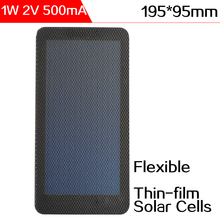 ELEGEEK 5pcs 1W 2V Flexible Solar Cell Amorphous Silicon Solar Panel 195*95*2mm Waterproof Mini Solar Cell for DIY Solar System