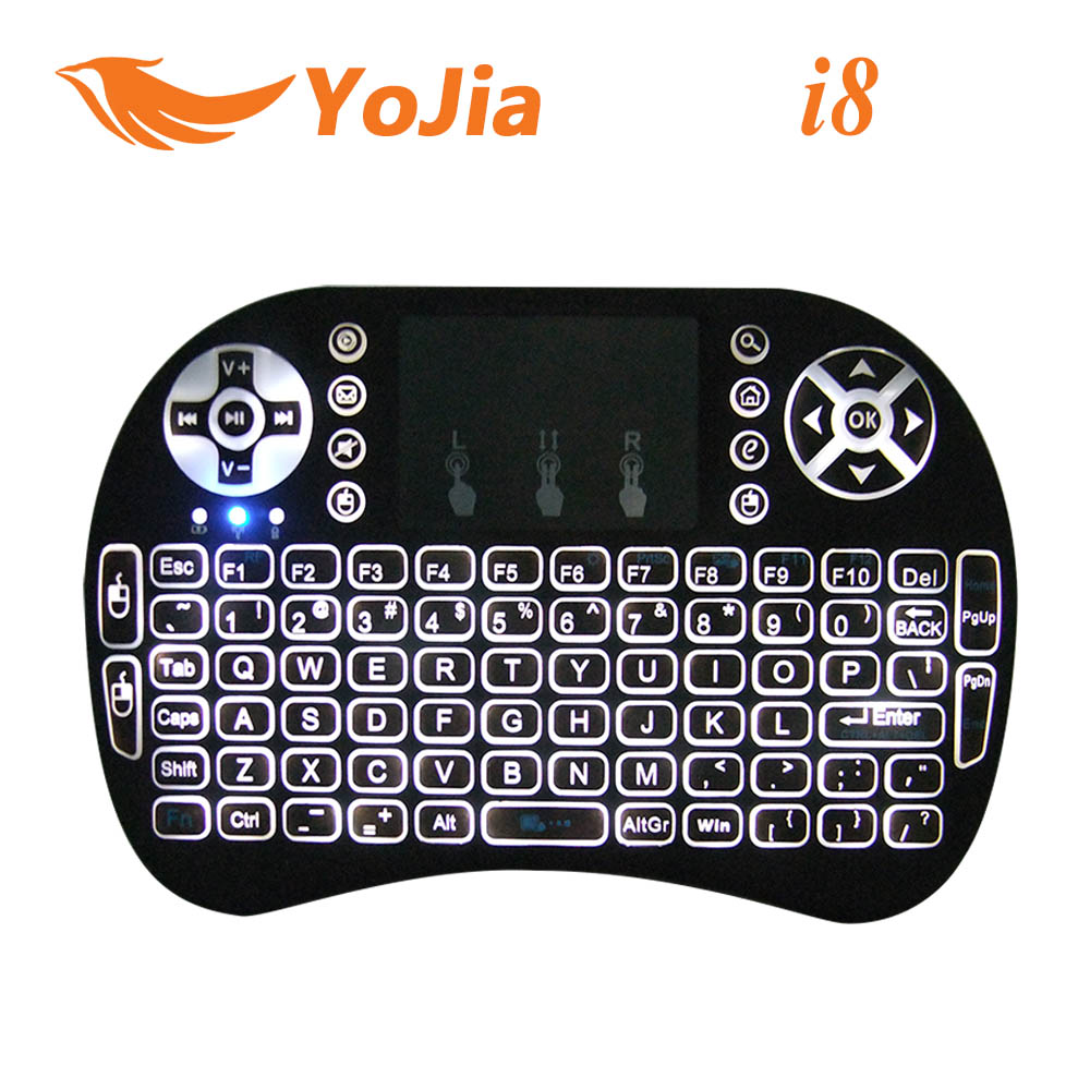 Mini i8 i8+ Keyboard English Version with Backlight Keyboard Li-ion Battery Touchpad Air Mouse For Smart Android TV Box mini PC