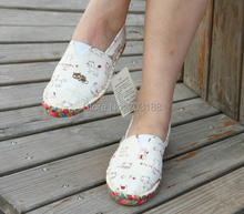 2015New Design colorful espadrilles for women, girl cartoon printing canvas shoes ,flat shoes size 35-40