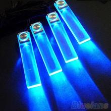4 In 1 12V Blue Car Decorative Atmosphere Lamp Charge LED Interior Floor Decoration Lights 1U6S