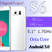 Real 4G LTE 5 1 s6 phone android lollipop Fingerprint Octa core s6 edge smartphone 3G