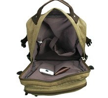 9018B Casual Canvas Backpack Bookbag Schoolbag Hiking Bag Brown Color 10PCS LOT