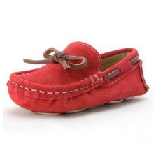 NEW Spring/Autumn Moccasins Children Shoes Nubuck Leather Slip-On Loafers Kids Flats Bowtie Baby Toddler Shoes Boys Girls 02