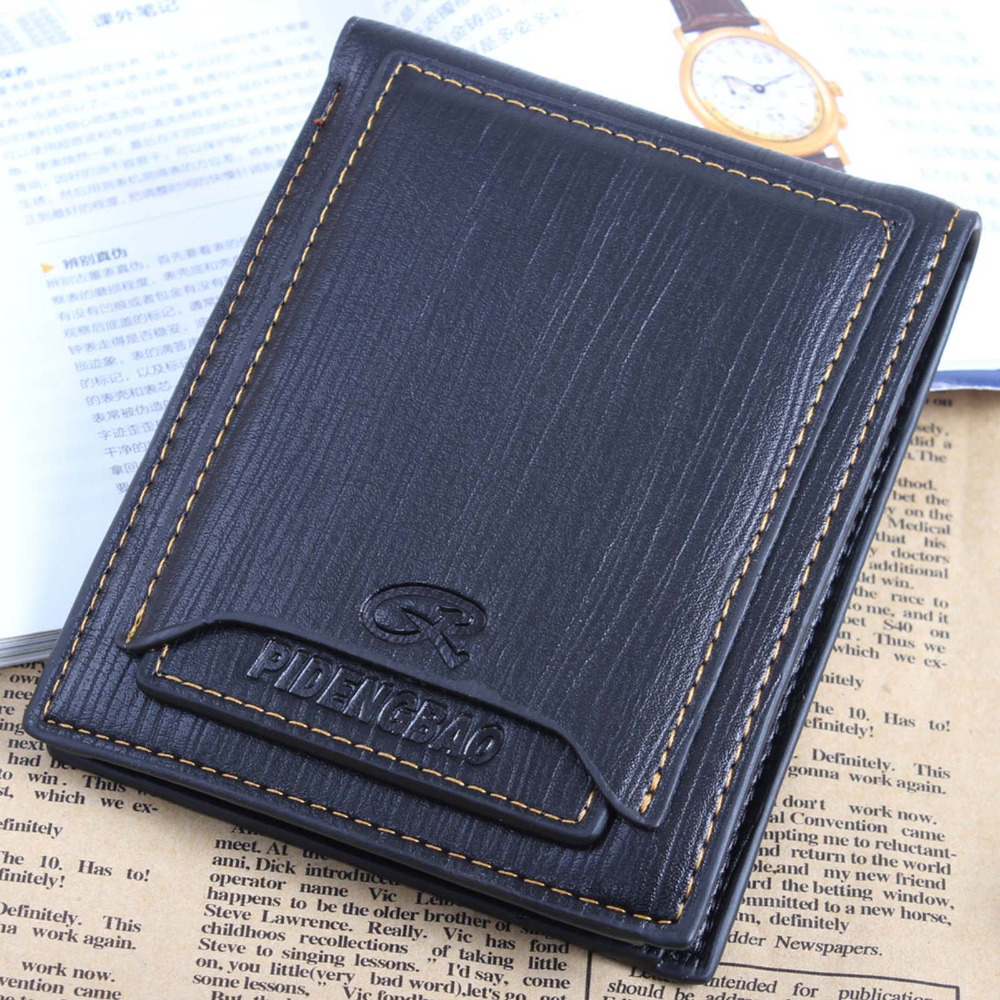 2015 New fashion PU leather men&#39;s wallets designer famous brand money clip vintage carteiras ...