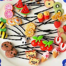 Kids Girls Cute Headwear Fruit Hair Curler Tools Clips Pins Hairpin Accessories Random Colors Beauty Metal Pince A Cheveux