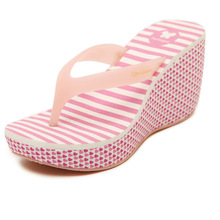 New 9cm Platform Women Flip Flop Summer Beach Sandals Wedge Lady Slippers Sweet Printed Casual Shoes Women sandalias paltaforma
