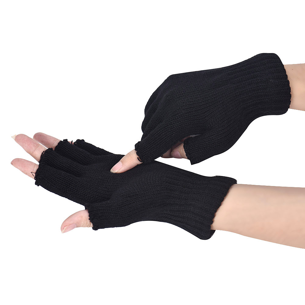 mens black knit gloves