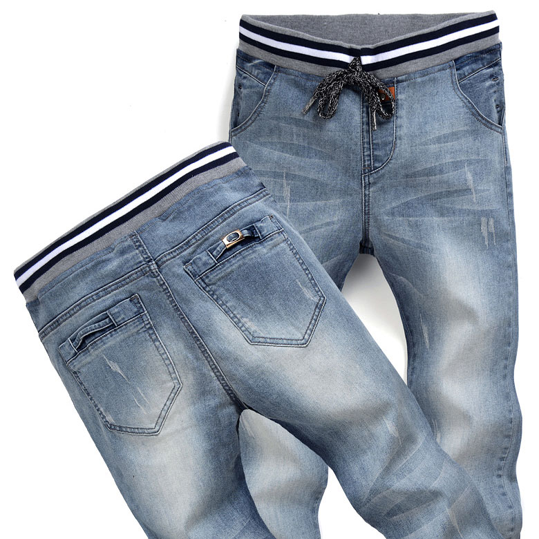 2015 male unique blue jeans mens Elastic Waist jeans newly style jeans ... 2015 male unique blue jeans mens Elastic Waist jeans newly style jeans ...
