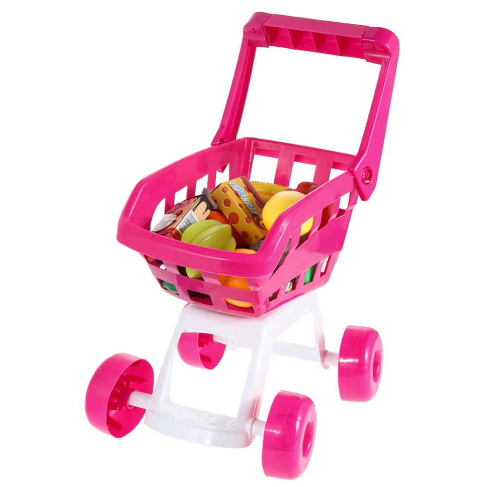 15.7'' Shopping Cart Toys Set Mini Eco friendly Plastic Shopping Cart
