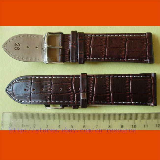 1 x 26 mm GENUINE COW LEATHER watch band coffee 03