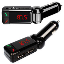 Fashion Portable Dual USB Auto Bluetooth Car Kit Wireless Hands Free Calling MP3 Player FM Transmitter Modulator+Car Charger
