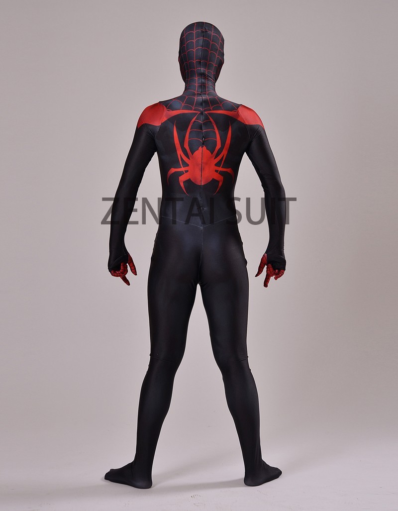 Last SZL shipping Stop118 Spider-Man Morales halloween Spiderman Miles Printing fullbody Cosplay Lilangeni Costume sale Ultimate 3D free discount Swazi suit Lilangeni Swazi hot 3 Last SZL shipping Stop118 3