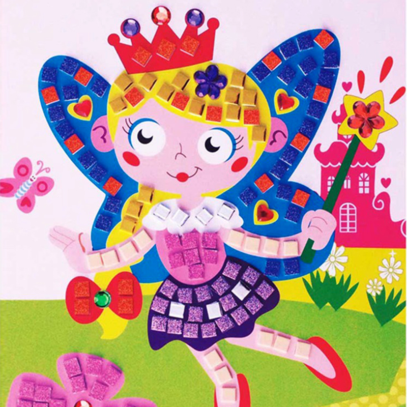 3D Crystal Mosaics Art Princess Butterflies Sticker Game Craft Art Sticker FCI